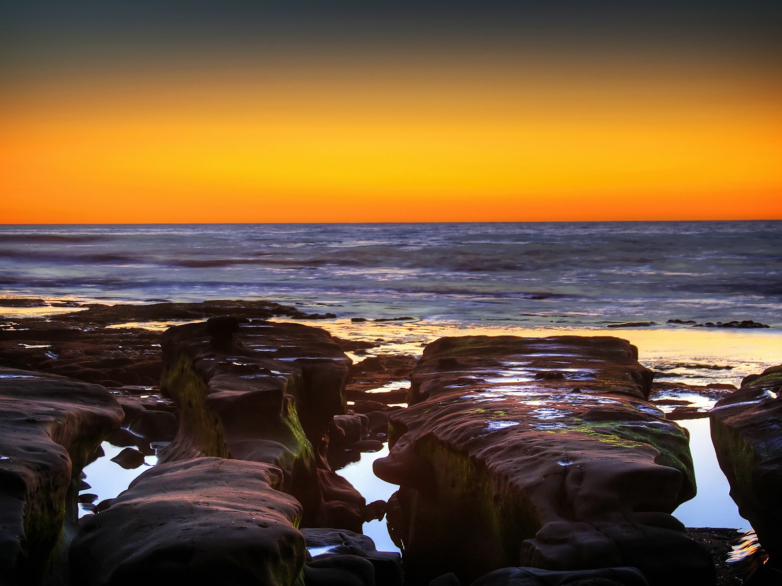 tapete natur 1600x1200,himmel,horizont,meer,ozean,sonnenuntergang