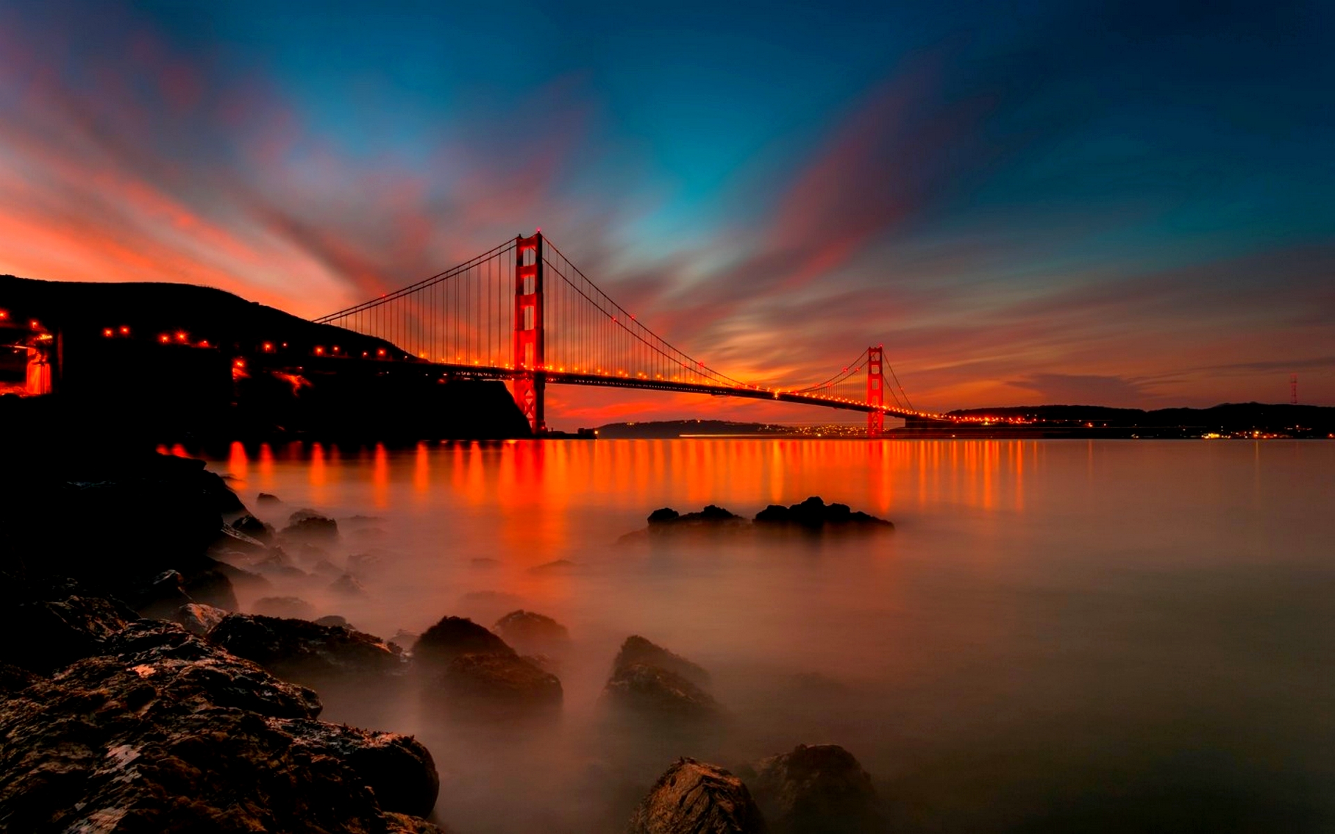 wallpaper nature 1600x1200,sky,bridge,nature,reflection,water