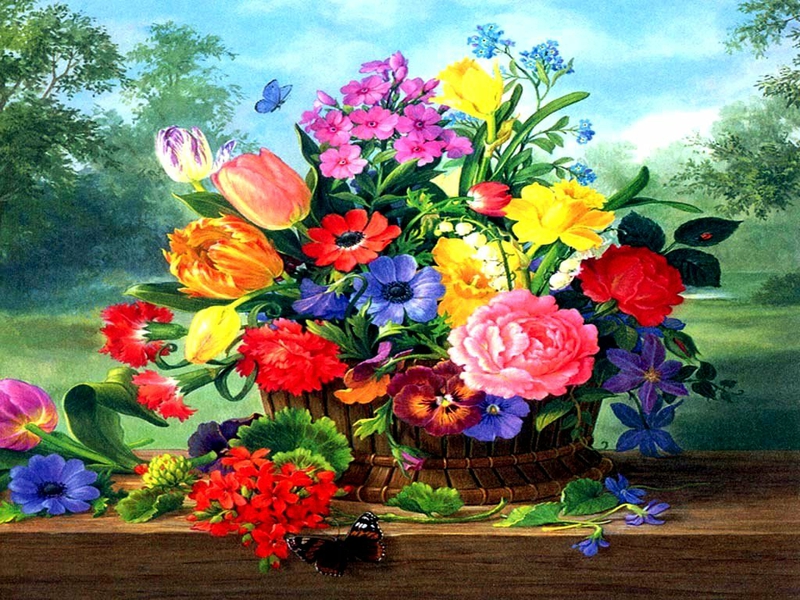 wallpaper nature 1600x1200,flower,painting,watercolor paint,bouquet,still life