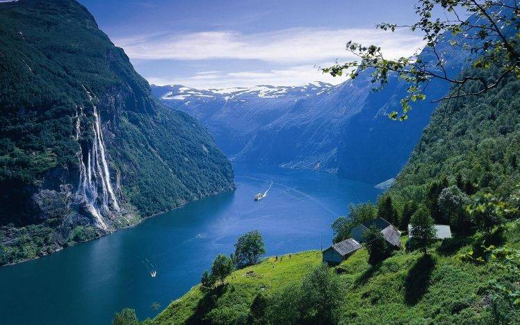 tapete natur 1600x1200,natürliche landschaft,fjord,natur,berg,bergstation