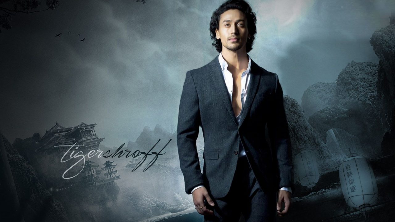 tiger shroff full hd wallpaper,suit,darkness,formal wear,photography,movie