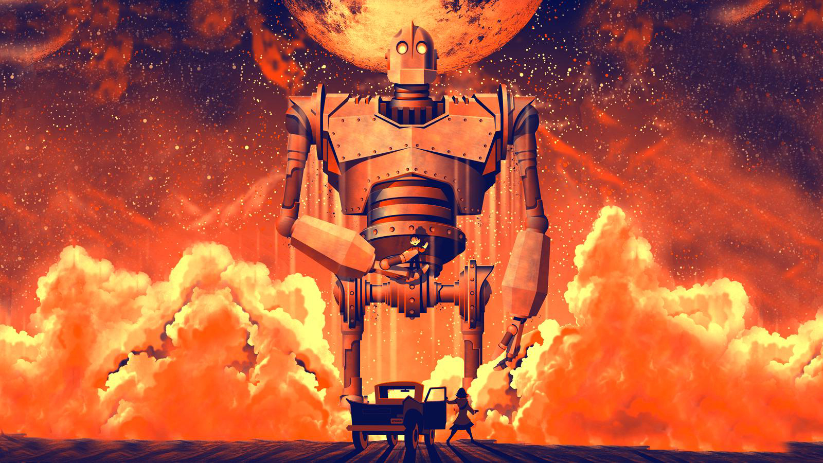 the iron giant wallpaper,fictional character,cg artwork,illustration,superhero,explosion