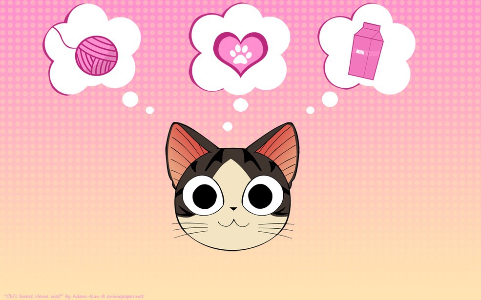 chi's sweet home wallpaper,cartoon,cat,whiskers,pink,illustration