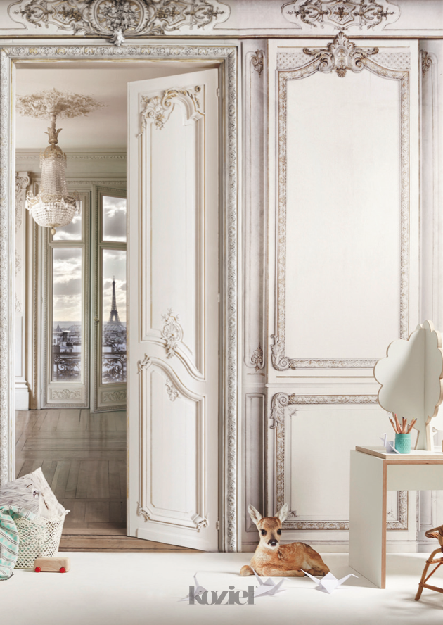 trompe l oeil wallpaper,white,room,furniture,door,interior design