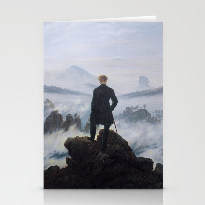 霧の海の上の放浪者壁紙,ペインティング,空,図,アート,写真撮影