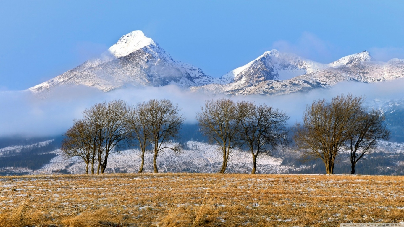 carta da parati tatry,paesaggio naturale,montagna,inverno,neve,catena montuosa