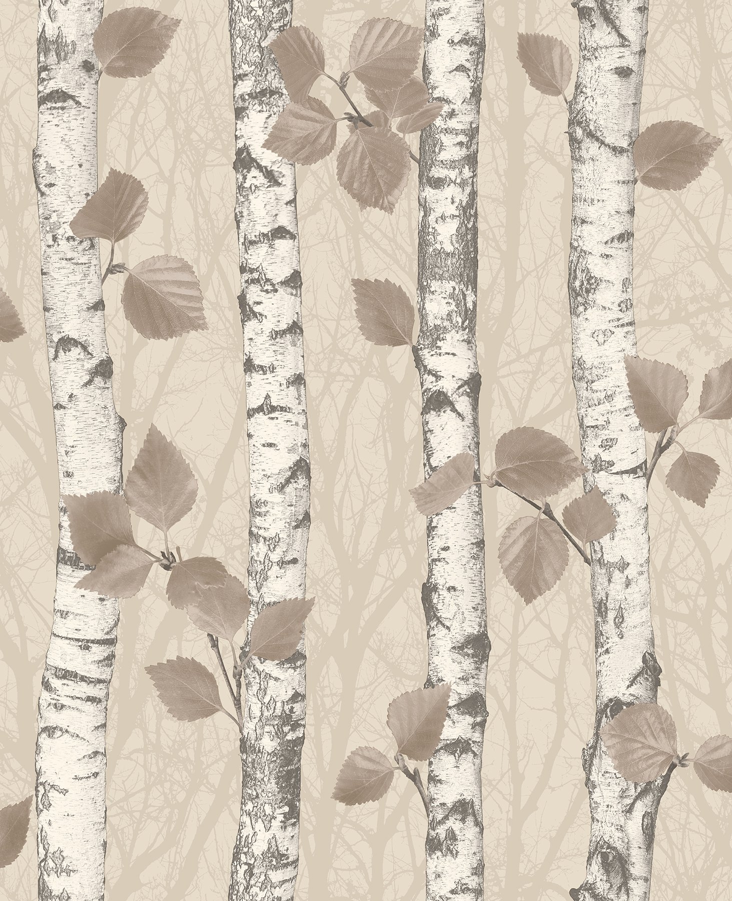 Tree Wallpaper Uk Taupe- WallpaperUse