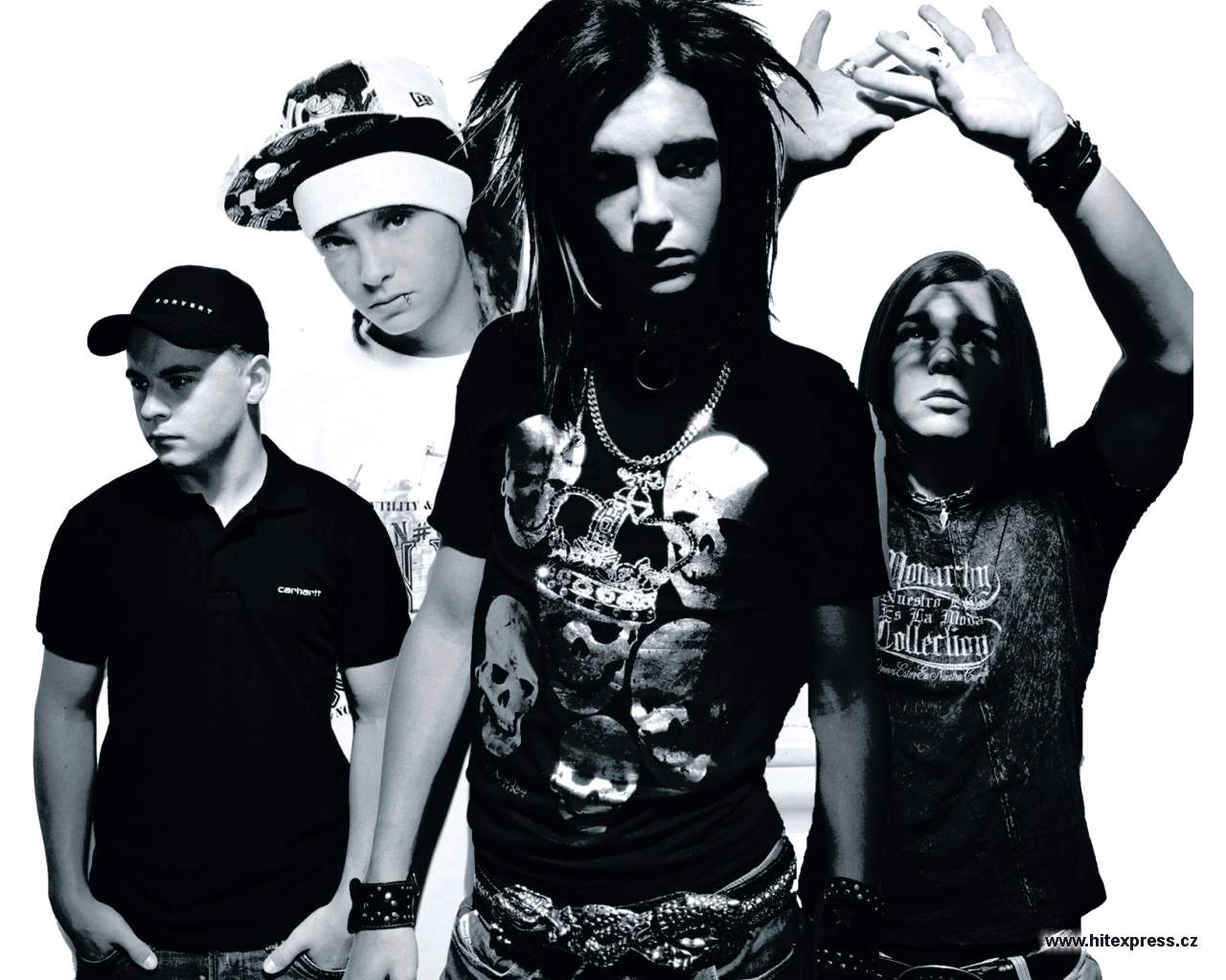 tokio hotel wallpaper,cool,black and white,t shirt,fun,photography