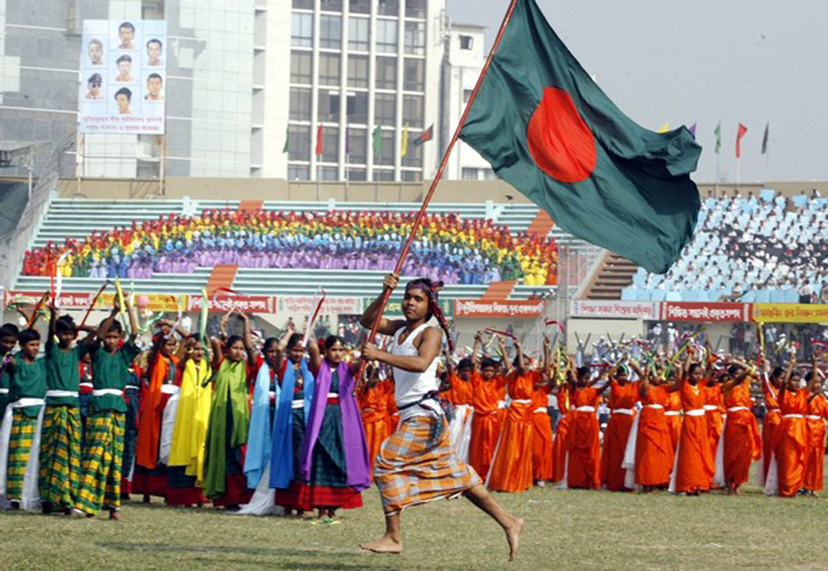 バングラデシュ国旗壁紙,出来事,群集,フォークダンス,祭り,儀式
