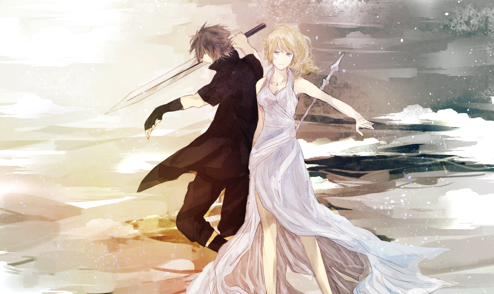 lunafreya tapete,cg kunstwerk,illustration,anime,kunst,schwarzes haar