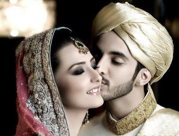 pakistani wedding couple wallpapers,headgear,interaction,headpiece,romance,love