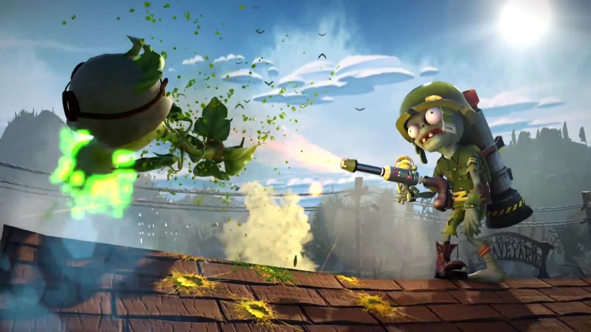 pvz gw2 wallpaper,action adventure game,pc game,cartoon,firefighter,screenshot