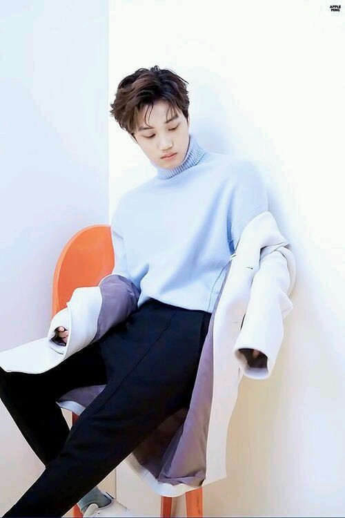 kim jongin wallpaper,clothing,sitting,orange,leg,arm