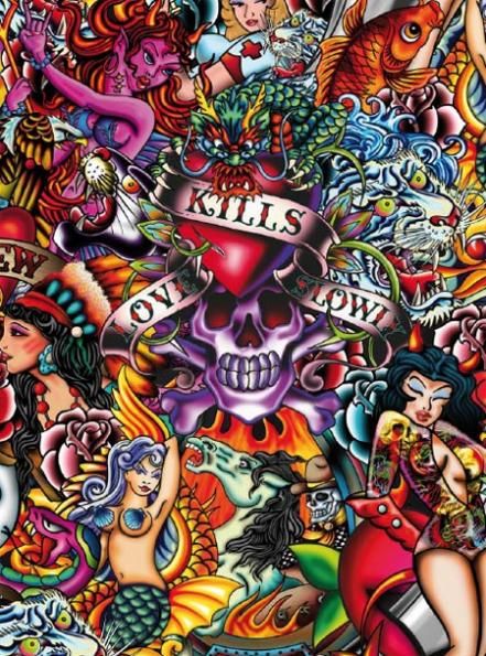 tattoo wallpaper designs,psychedelic art,cartoon,art,illustration,modern art