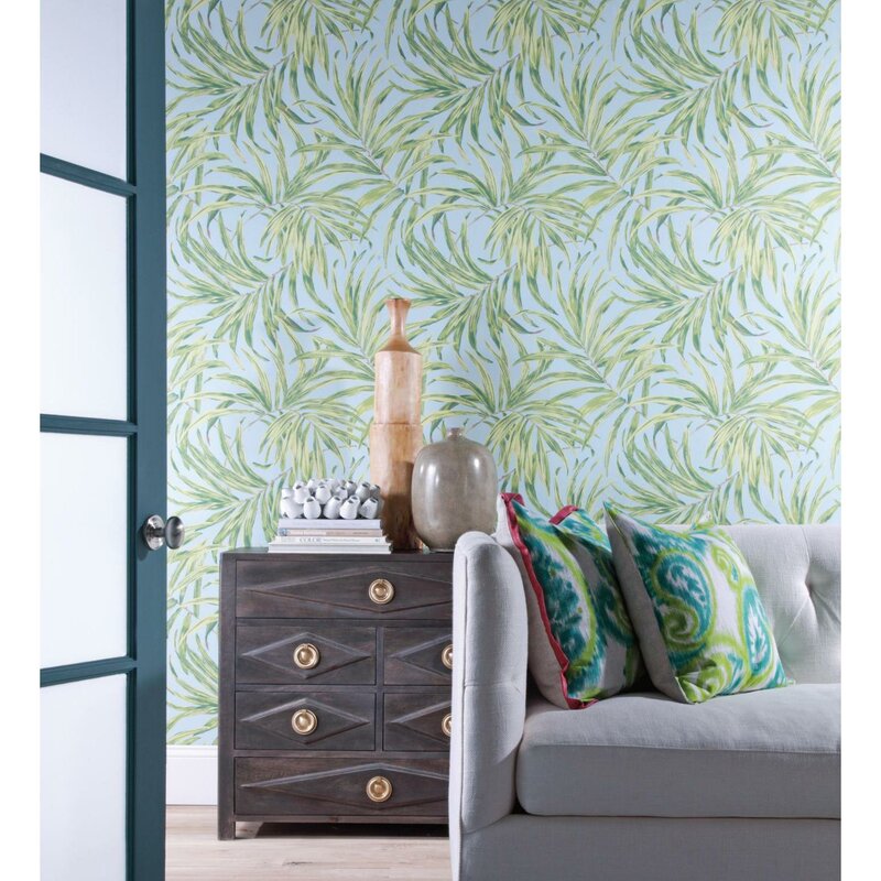 ashford tropics wallpaper,wallpaper,wall,green,teal,wall sticker