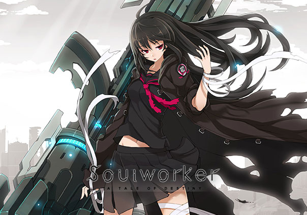 soul worker wallpaper,anime,cartoon,black hair,cg artwork,long hair