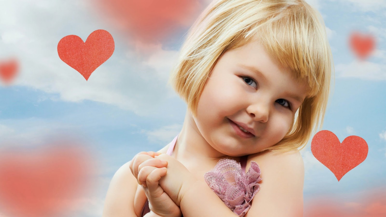 cute kids wallpaper,child,heart,pink,valentine's day,love