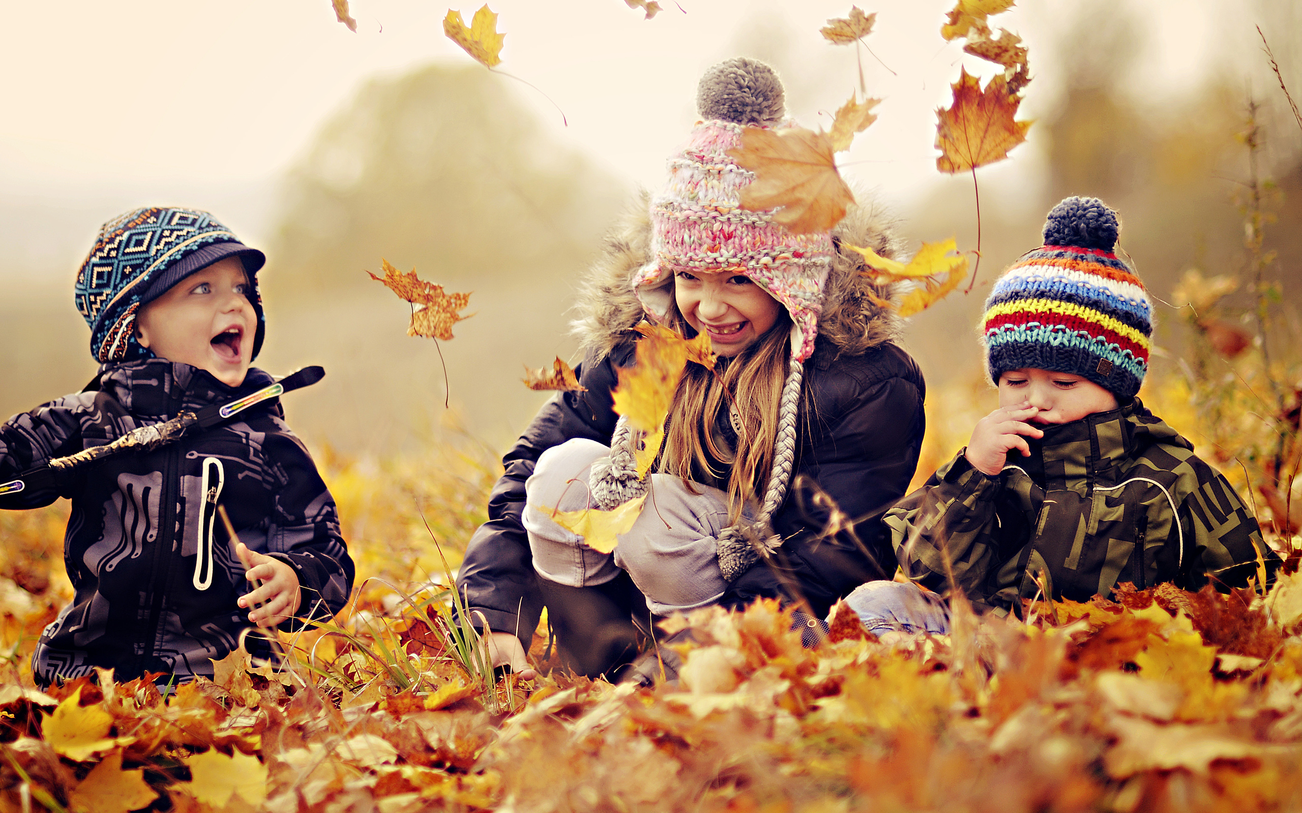 귀여운 아이들 바탕 화면,가을,아이