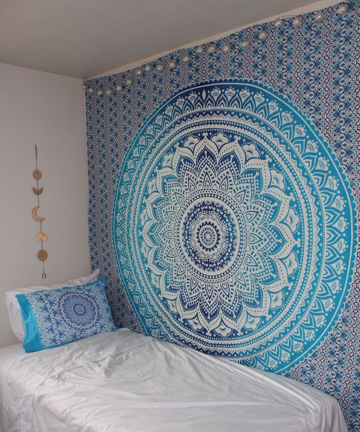 インドの寝室の壁の壁紙,寝室,青い,ルーム,財産,壁