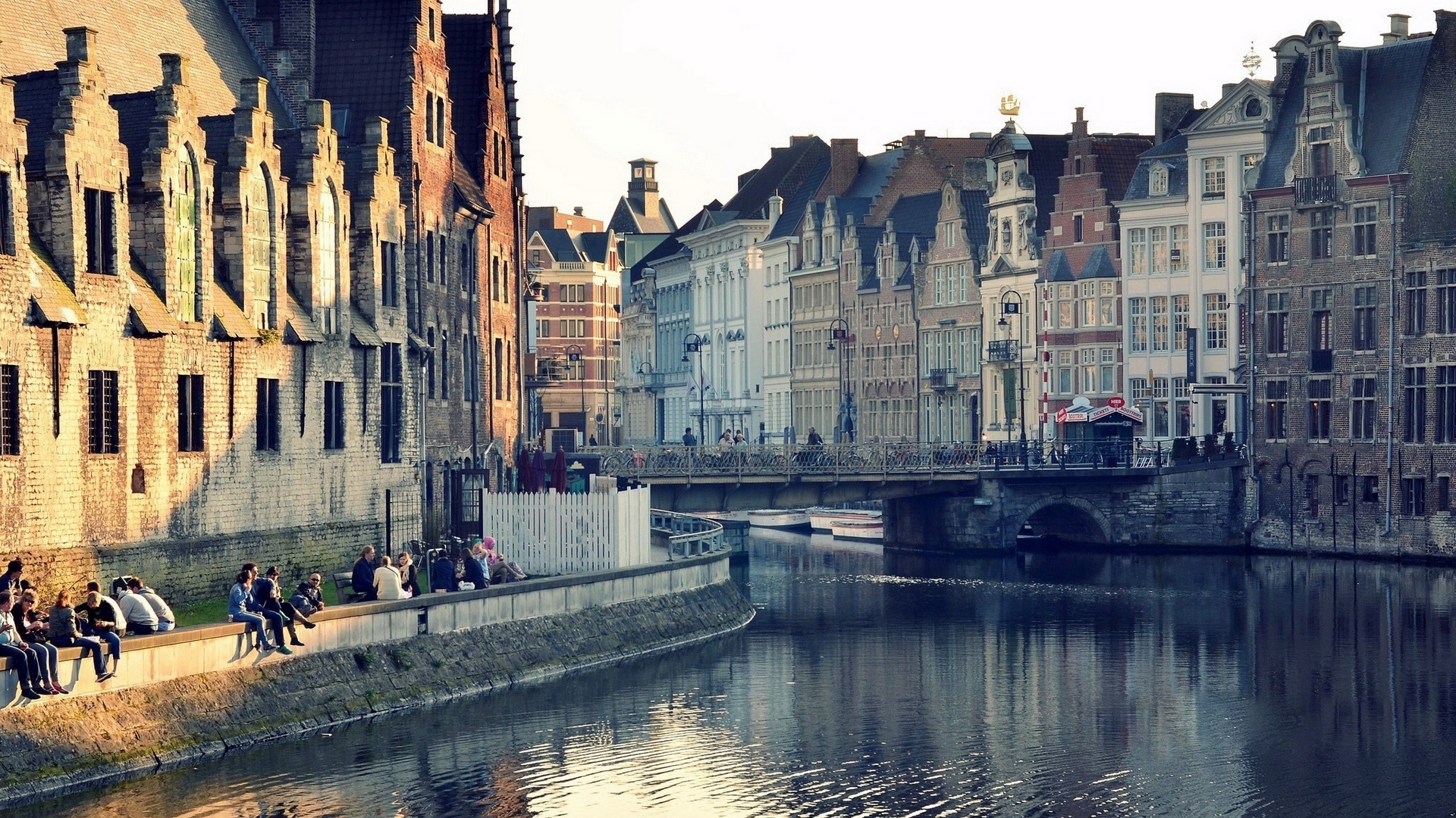 gand wallpaper,waterway,water,reflection,landmark,town