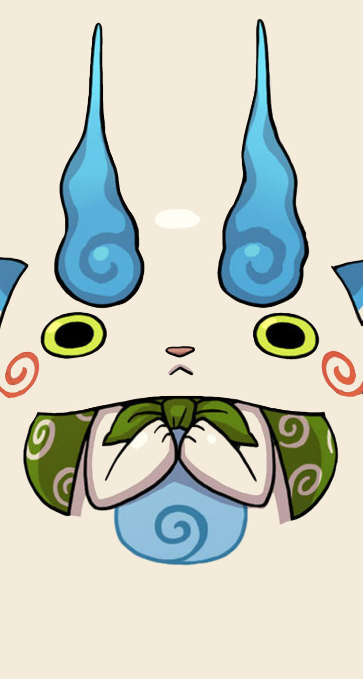 fond d'écran jibanyan,bleu,dessin animé,illustration,clipart,moustaches