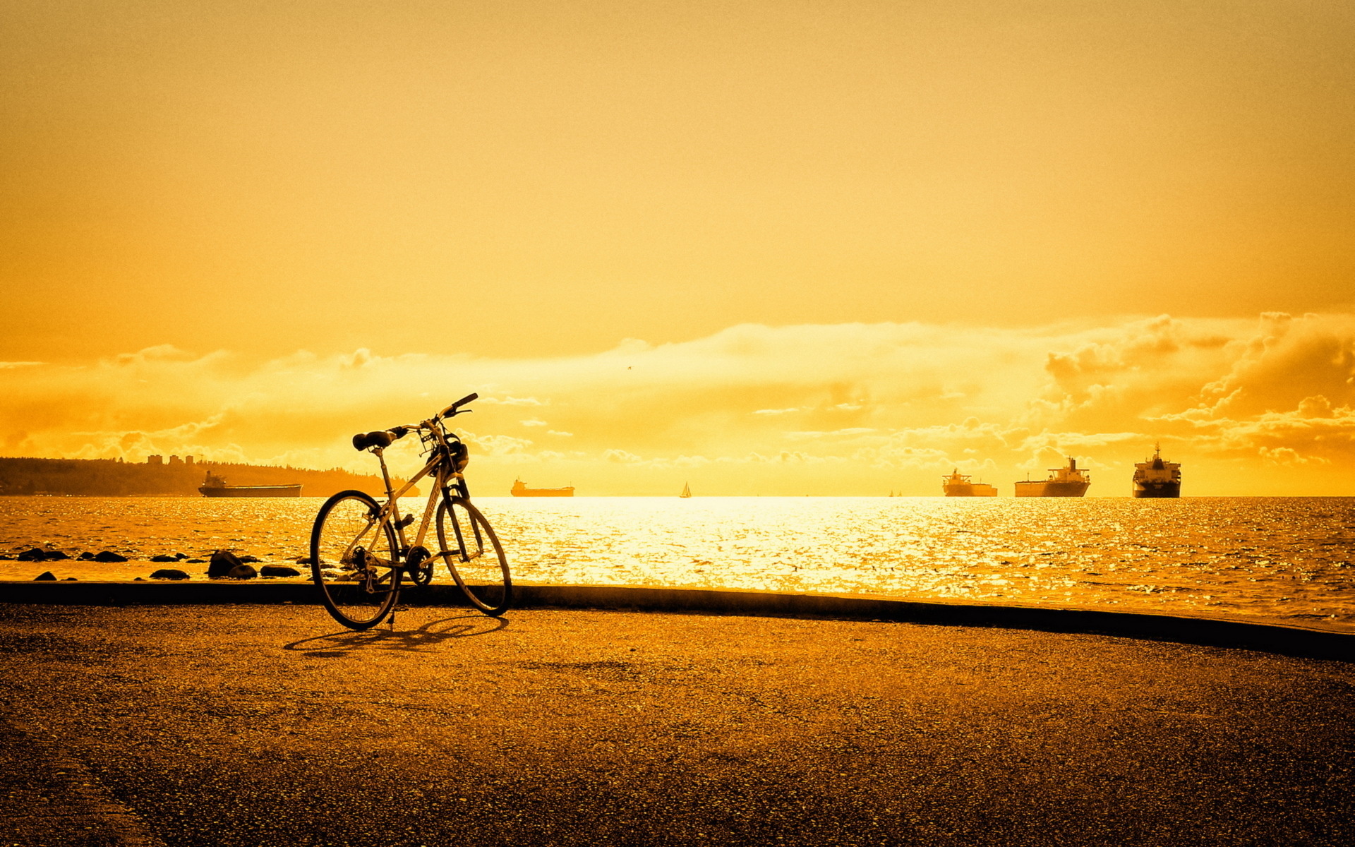 bisiklet wallpaper,sky,bicycle,yellow,cycling,sunset
