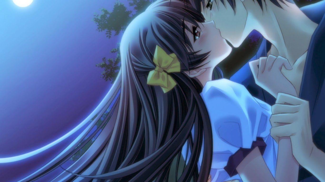 happy kiss day beautiful wallpapers,cg artwork,anime,cartoon,sky,fictional character