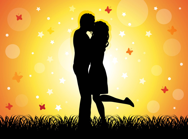happy kiss day beautiful wallpapers,people in nature,romance,silhouette,love,sky