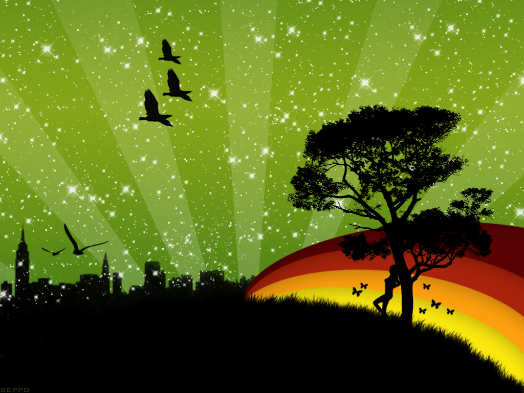 ecko show wallpaper,green,nature,natural landscape,sky,tree