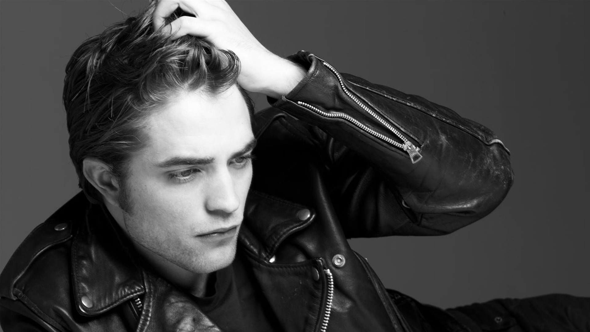 robert pattinson hd wallpapers,leather,jacket,leather jacket,hairstyle,textile