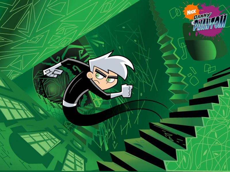 danny phantom wallpaper,karikatur,grün,illustration,animierter cartoon,erfundener charakter