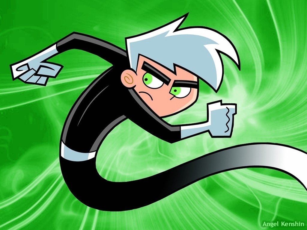 danny phantom wallpaper,cartoon,green,fictional character,anime,animation