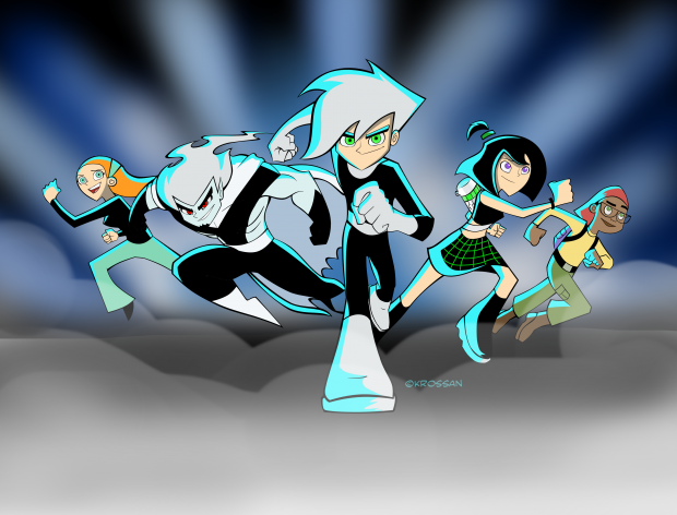 danny phantom wallpaper,cartoon,fictional character,illustration,animation,team