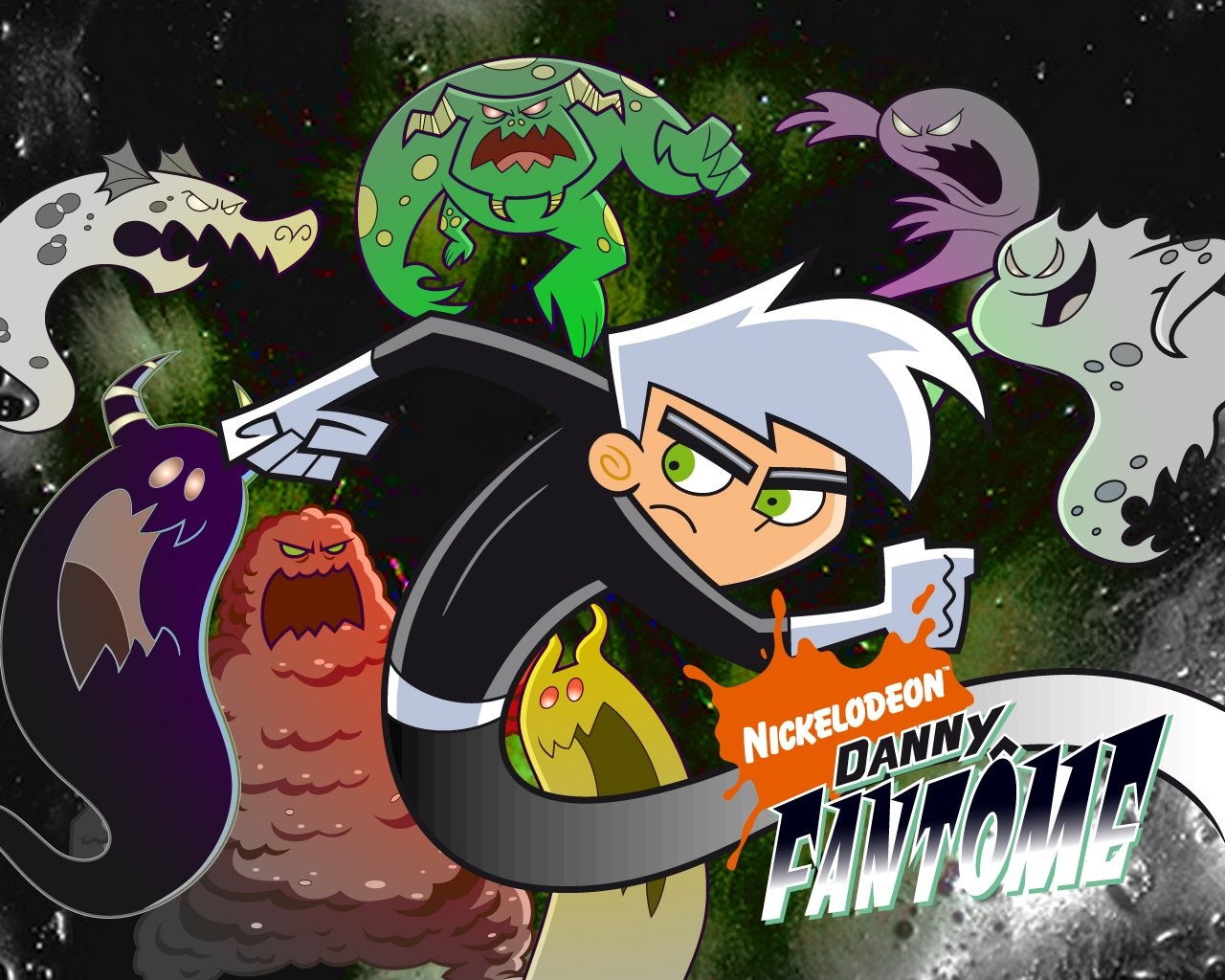 carta da parati di danny phantom,cartone animato,personaggio fittizio,illustrazione,finzione,cartone animato