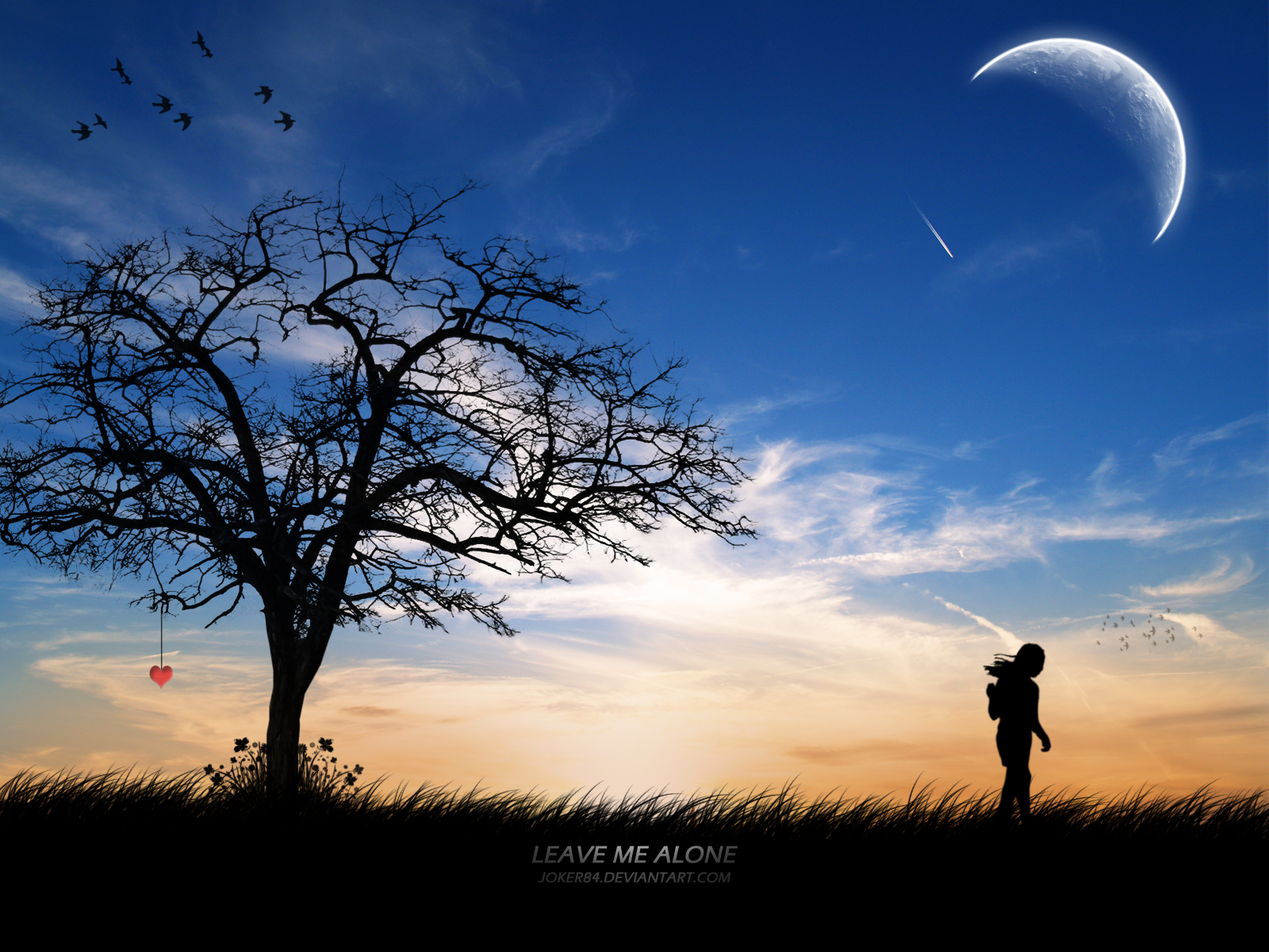 leave me alone wallpaper,sky,nature,tree,natural landscape,cloud