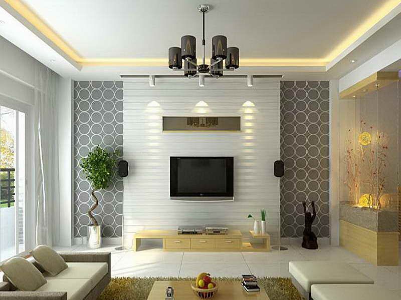 wallpaper designs for tv unit,living room,ceiling,interior design,room,property