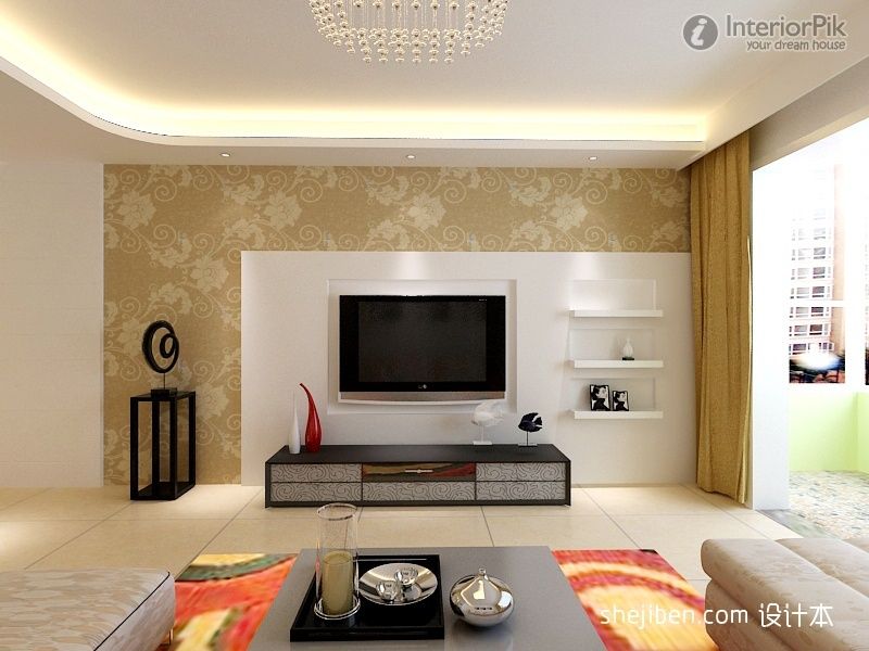wallpaper designs for tv unit,living room,room,interior design,property,ceiling