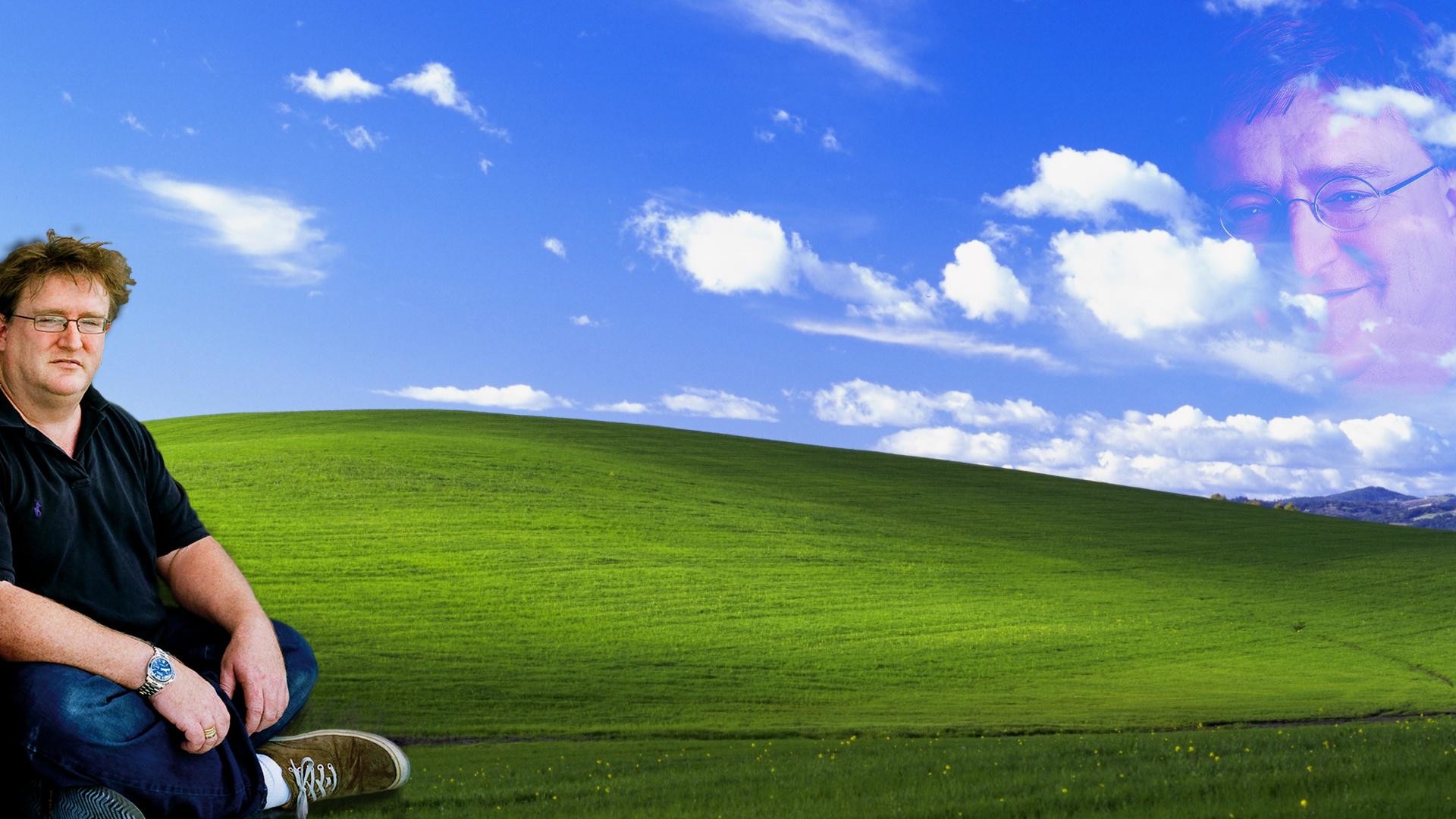 fondo de pantalla de gaben,cielo,pradera,césped,verde,nube