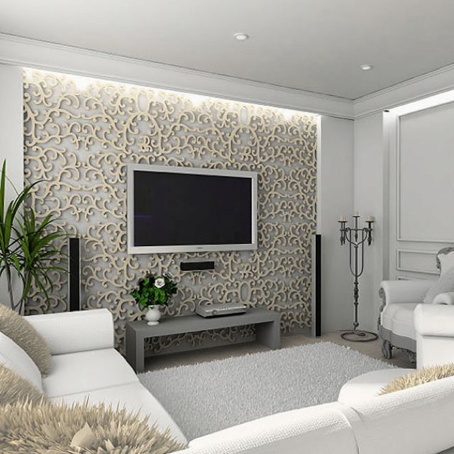 wallpaper designs for tv unit,living room,room,interior design,wall,furniture
