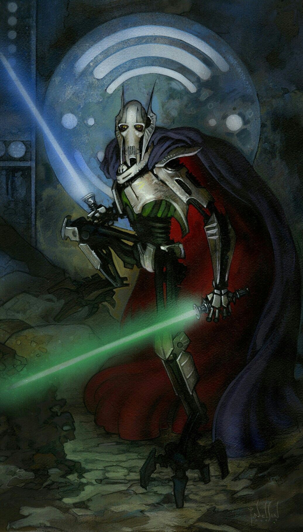 grievous wallpaper,action adventure game,fictional character,illustration,cg artwork,demon