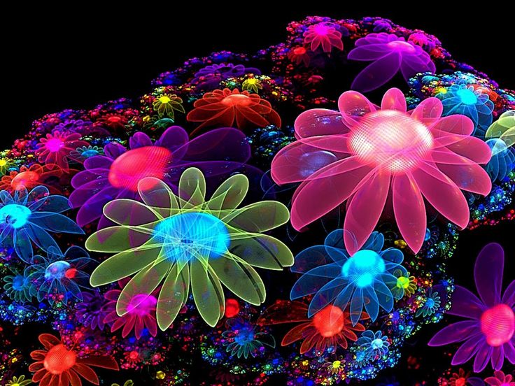 flower theme wallpaper,fractal art,blue,purple,art,plant