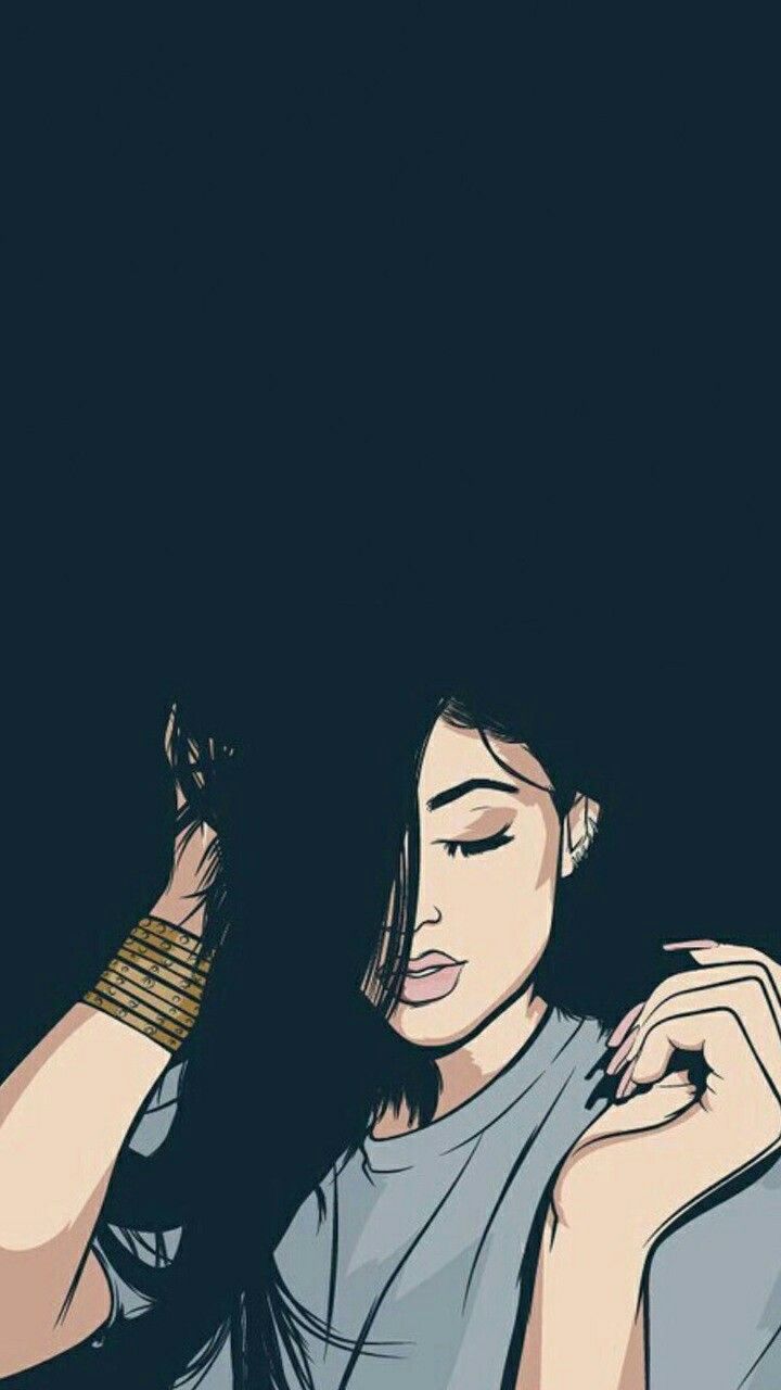 girl iphone wallpaper tumblr,cartoon,illustration,finger,hand,art