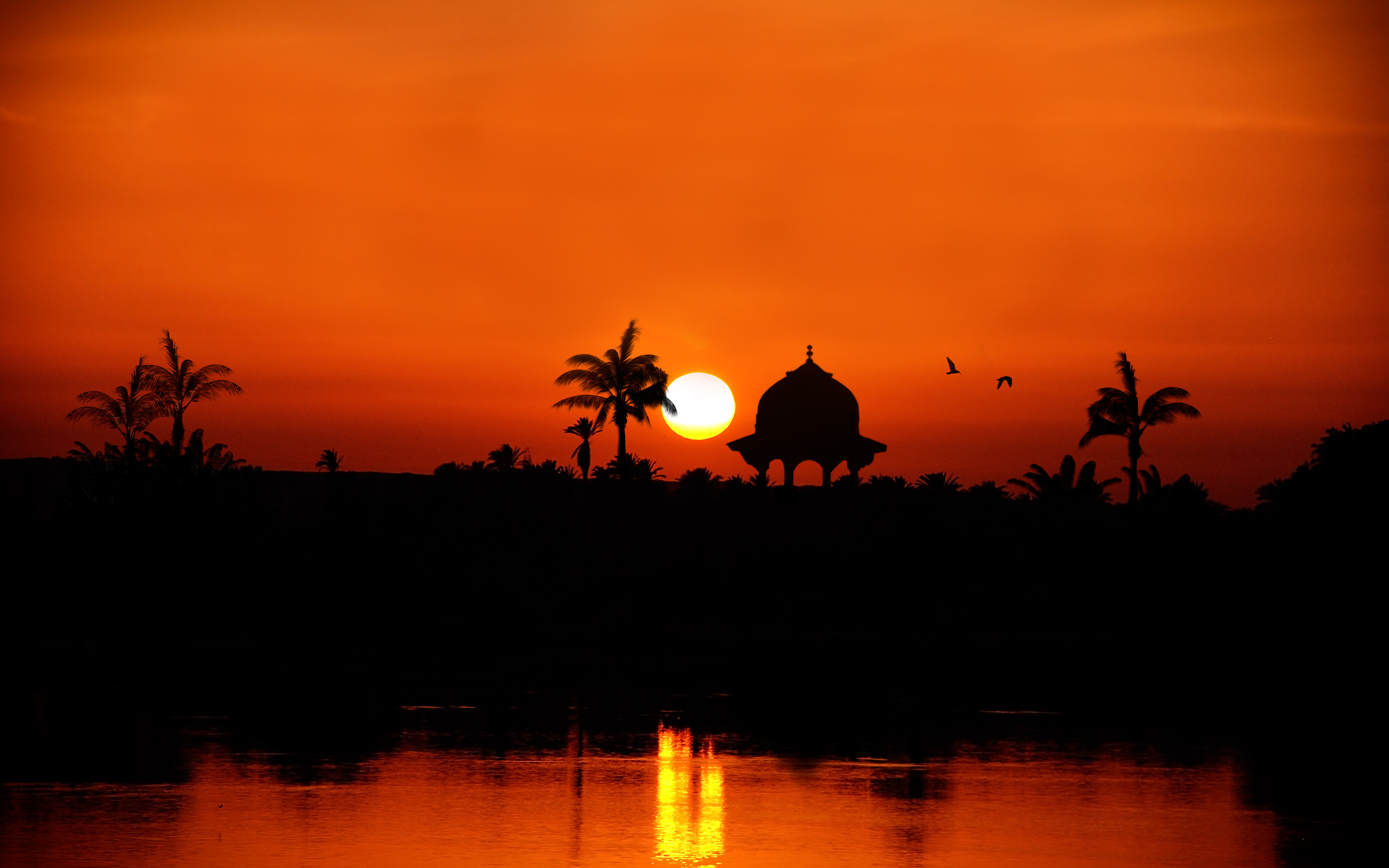 fondo de pantalla del nilo,cielo,puesta de sol,resplandor crepuscular,cielo rojo en la mañana,naranja