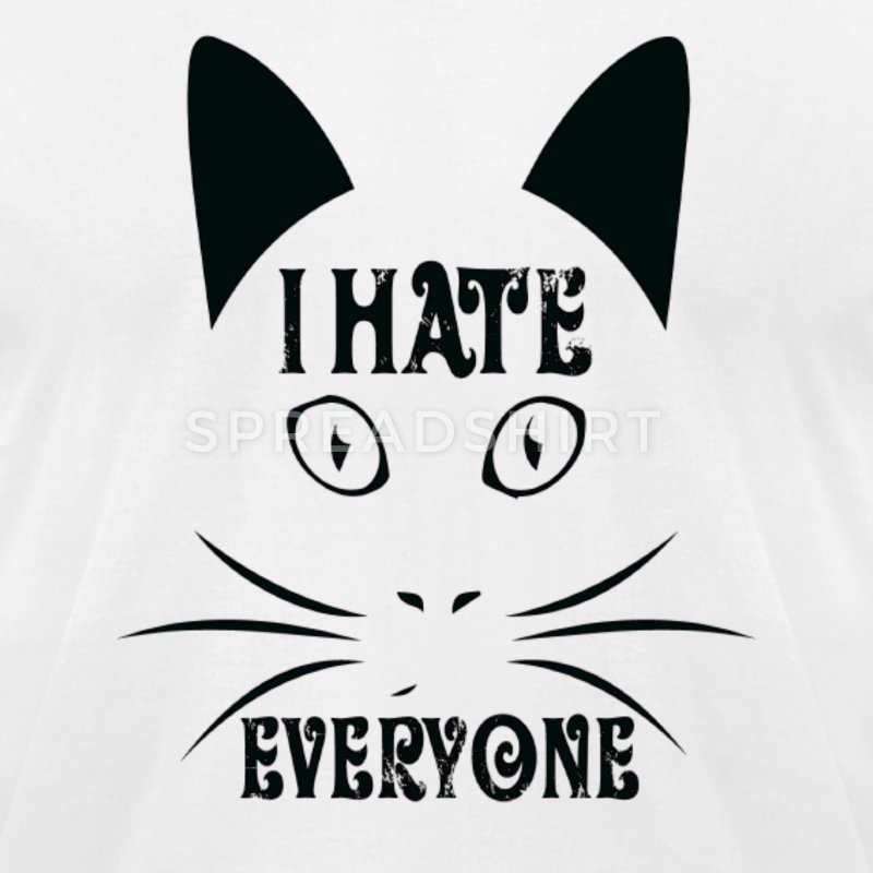 i hate everyone wallpaper,white,head,text,cat,font