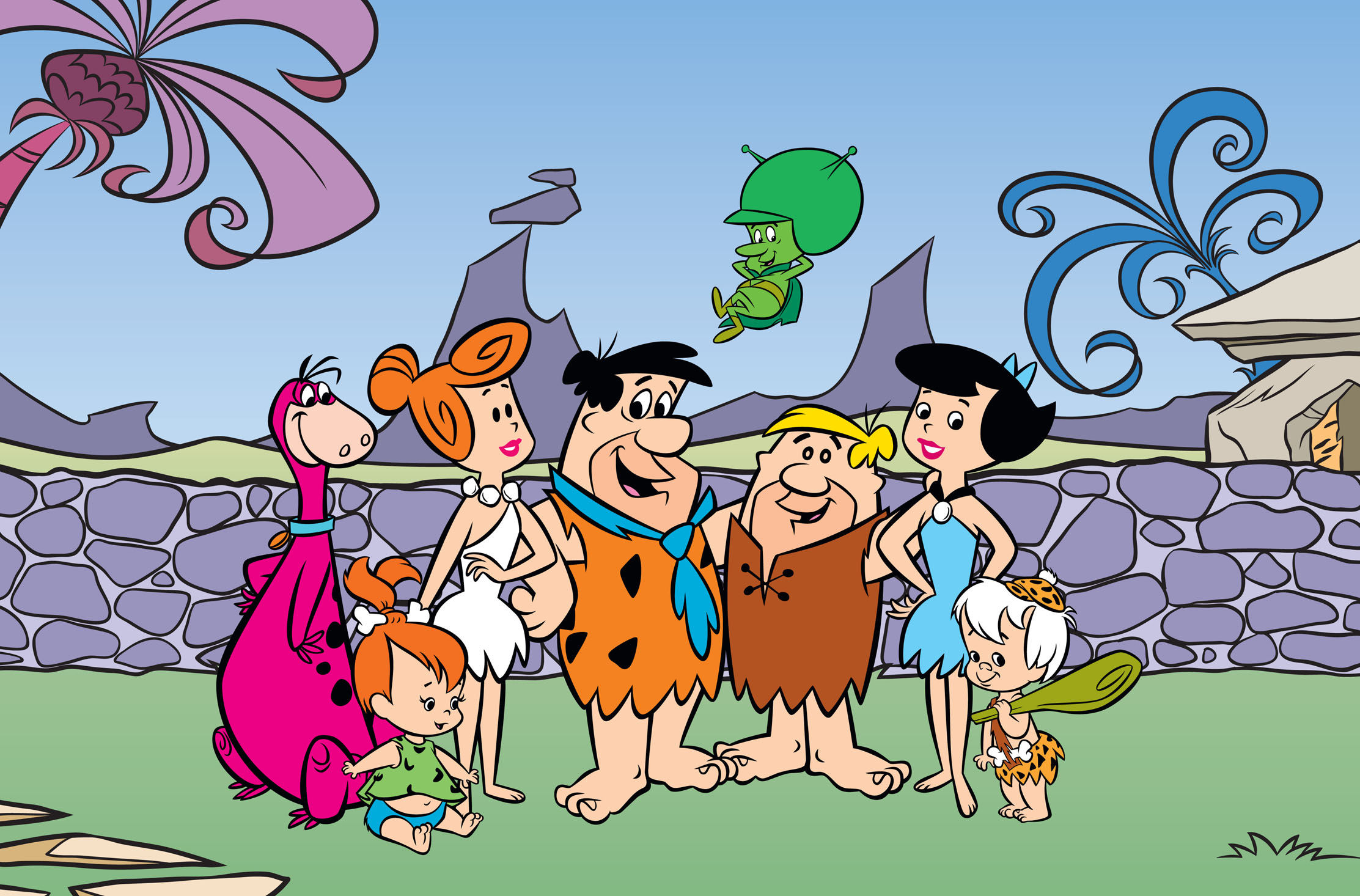 flintstones wallpaper,cartoon,animated cartoon,illustration,animation,fun