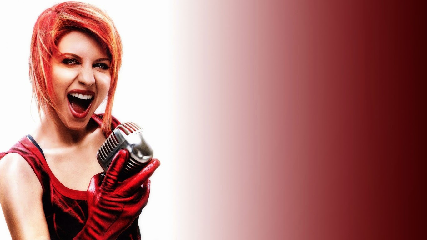 hayley williams wallpaper hd,microphone,red,singer,singing,mouth