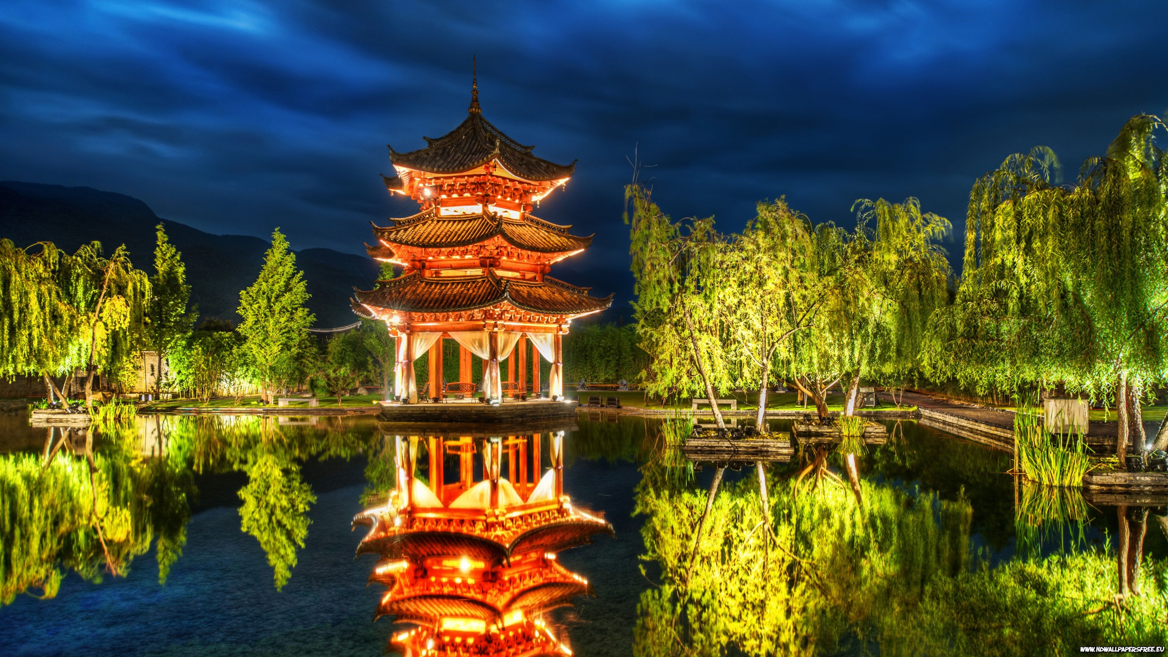 aplicativo de wallpaper,nature,natural landscape,reflection,chinese architecture,landmark