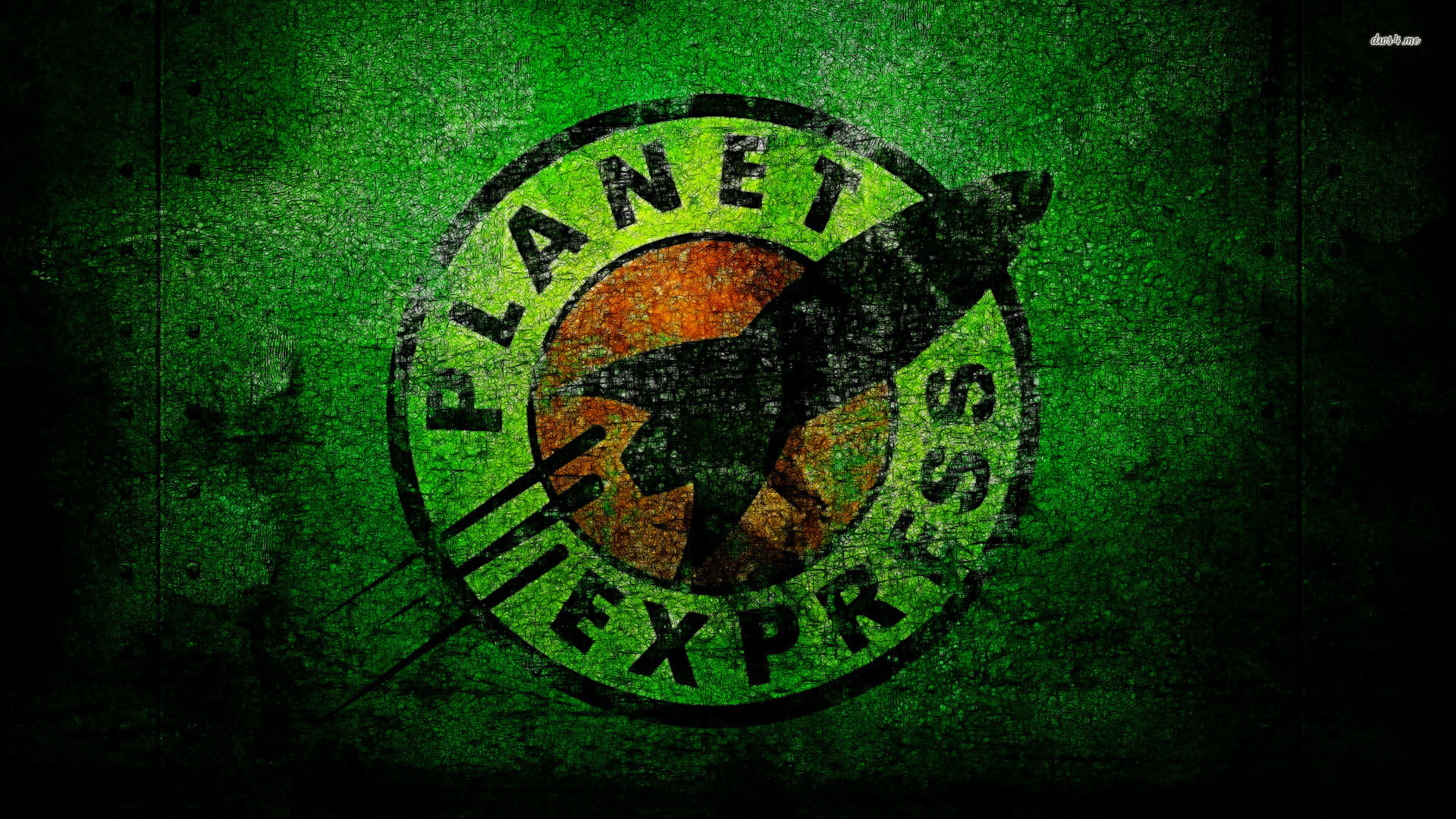 planet express wallpaper,grün,schriftart,grafikdesign,grafik,kreis