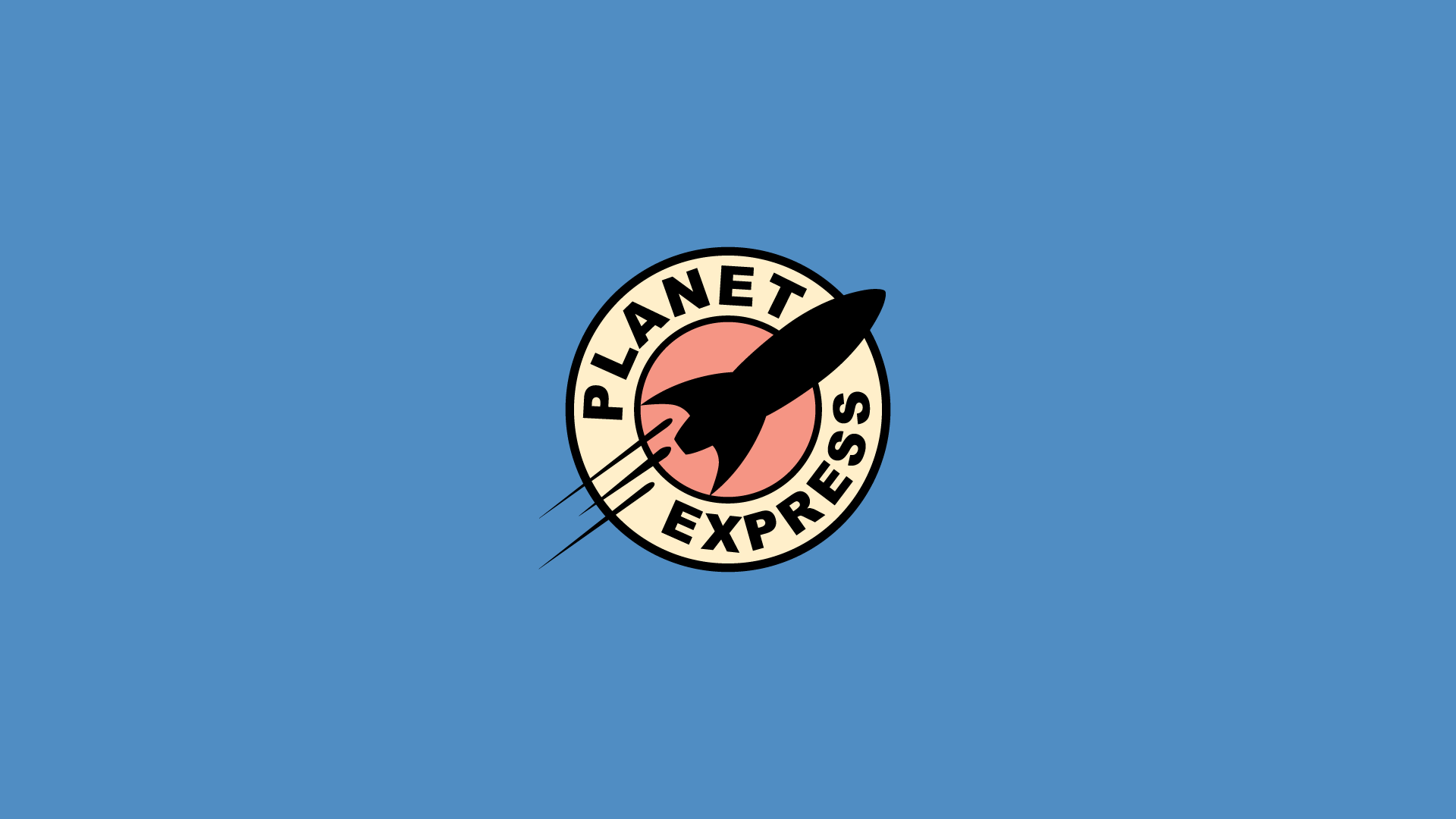carta da parati planet express,blu,font,illustrazione,emblema,grafica