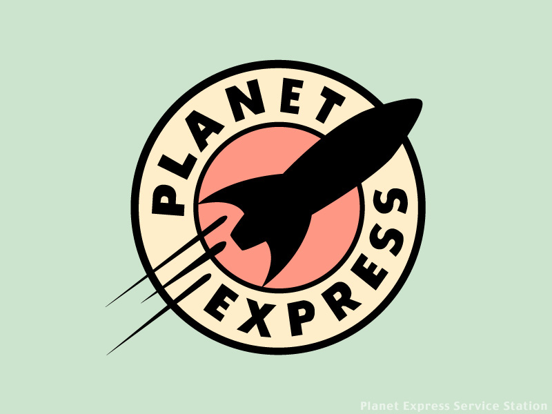planet express wallpaper,schriftart,grafik,illustration,emblem,kunstwerk